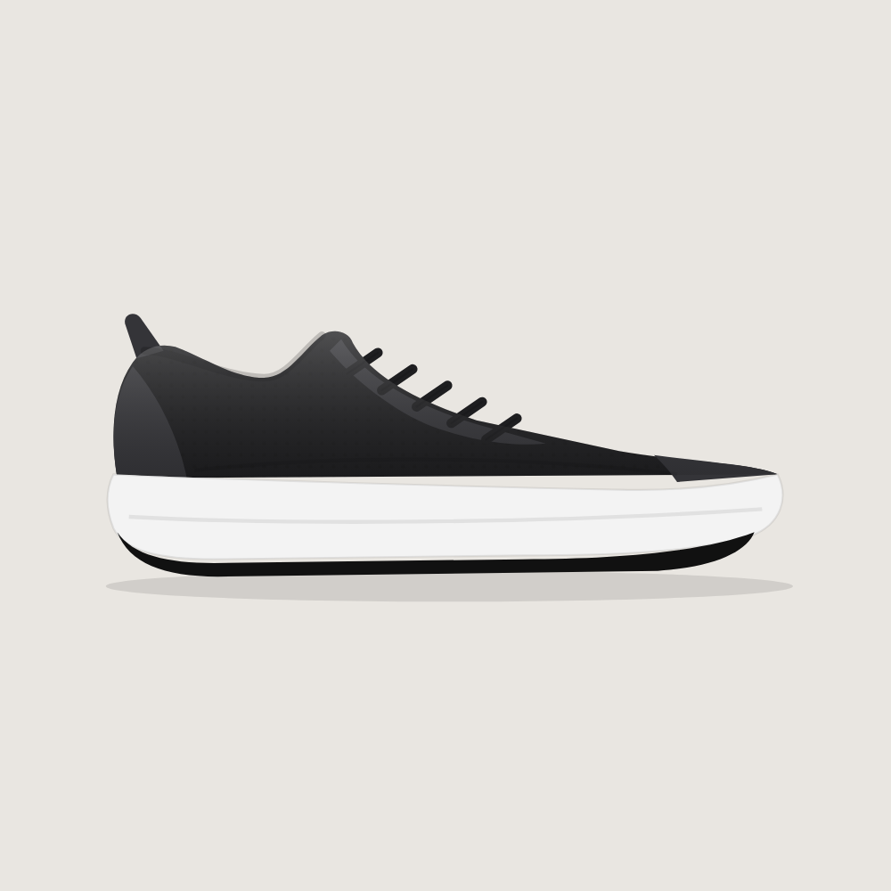 Blank Run Essential Running Shoe – Black – side view