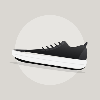 Blank Run Essential Running Shoe – Black – angled view