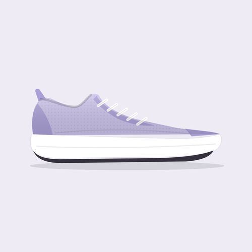Blank Air Mesh Women's Running Shoe – Lilac – side view